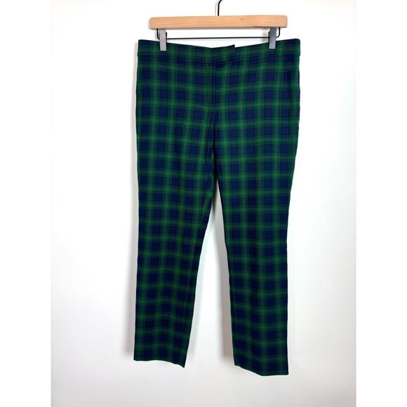 VINEYARD VINES Women's Toboggan Tartan Ankle Pant Blue Green Plaid Wool Size 8 - Picture 1 of 7